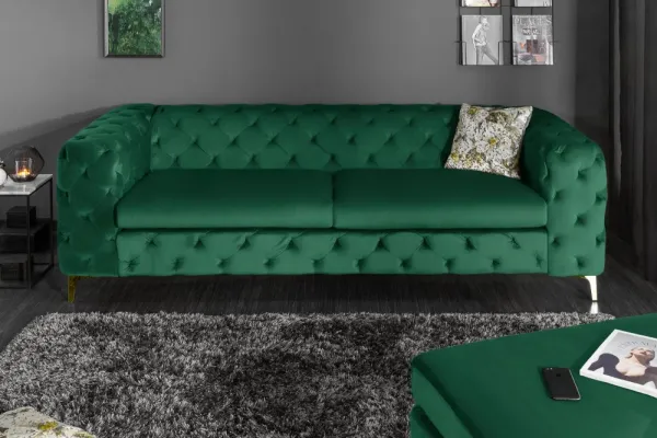 Chesterfield pohovka ZETHOS Dekorhome Sivá