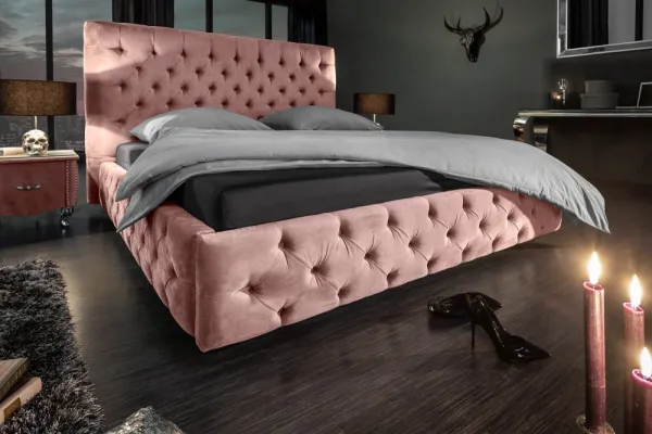 Chesterfield posteľ PALLAS Dekorhome Modrá