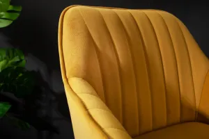 LuxD Dizajnová barová stolička Esmeralda horčicový zamat