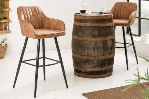 LuxD Dizajnová barová stolička Esmeralda vintage hnedá