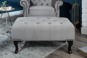 Chesterfield taburet MIDAS Dekorhome Sivá