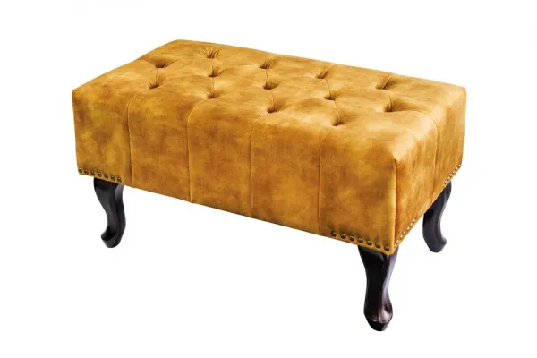 Chesterfield taburet MIDAS Dekorhome Sivá