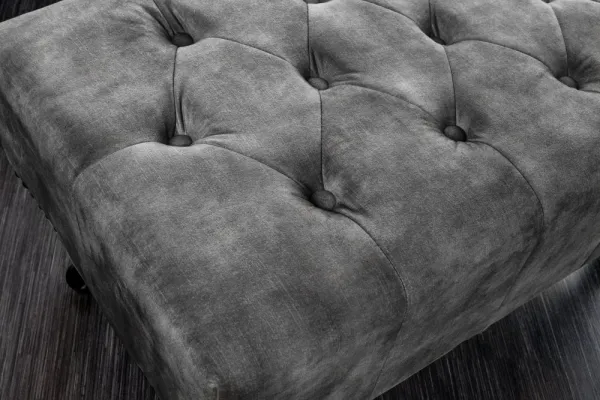 Chesterfield taburet MIDAS Dekorhome Sivá