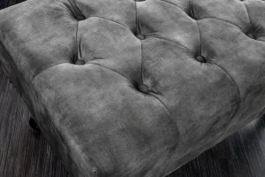 Chesterfield taburet MIDAS Dekorhome Sivá