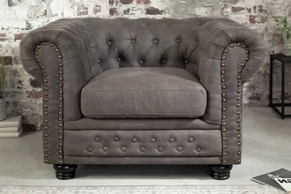 Chesterfield kreslo MIDAS Dekorhome Hnedá
