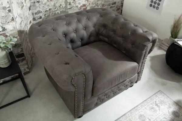 Chesterfield kreslo MIDAS Dekorhome Hnedá