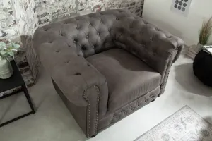 Chesterfield kreslo MIDAS Dekorhome Hnedá