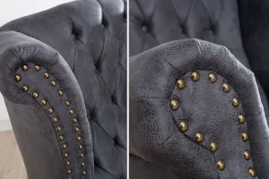 Chesterfield kreslo MIDAS Dekorhome Sivá