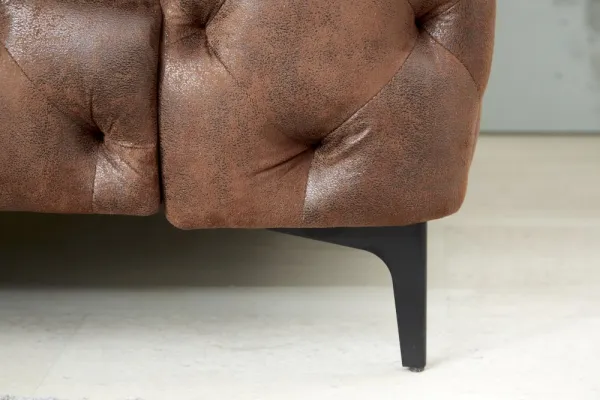 Chesterfield kreslo ZETHOS Dekorhome Sivá