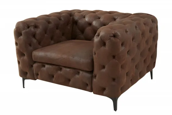 Chesterfield kreslo ZETHOS Dekorhome Sivá