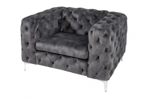Chesterfield kreslo ZETHOS Dekorhome Sivá