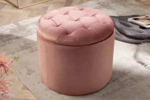 Chesterfield taburet ZETHOS Dekorhome Strieborná
