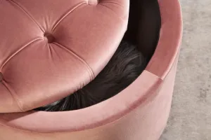 Chesterfield taburet ZETHOS Dekorhome Strieborná