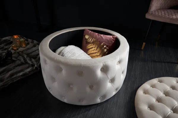 Chesterfield taburet ZETHOS Dekorhome Ružová