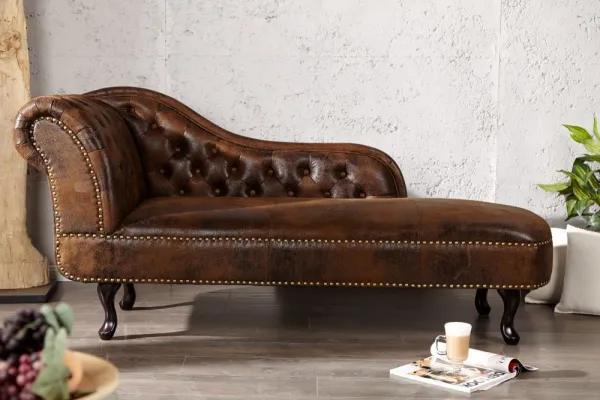 Chesterfield leňoška ZETHOS Dekorhome Hnedá