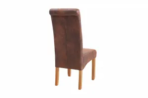 Chesterfield jedálenská stolička 2 ks DOLON Dekorhome Hnedá