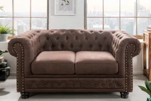 Chesterfield pohovka 2-miestna MIDAS Dekorhome Sivá