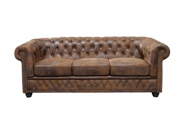 Chesterfield pohovka 3-miestna MIDAS Dekorhome Hnedá