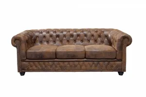 Chesterfield pohovka 3-miestna MIDAS Dekorhome Hnedá