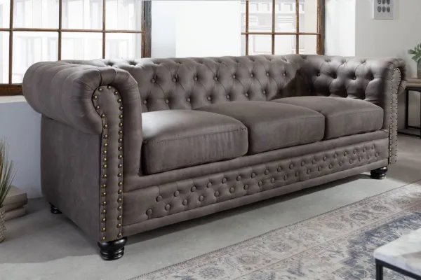 Chesterfield pohovka 3-miestna MIDAS Dekorhome Hnedá