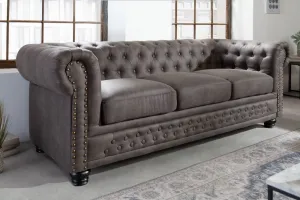Chesterfield pohovka 3-miestna MIDAS Dekorhome Hnedá
