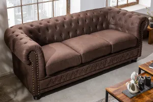 Chesterfield pohovka 3-miestna MIDAS Dekorhome Hnedá