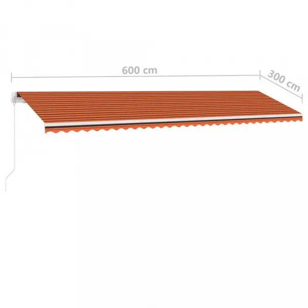 Voľne stojaca ručne zaťahovacia markíza 600x300 cm Dekorhome Bílá / modrá