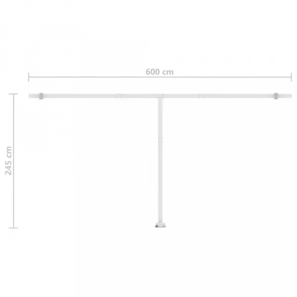 Voľne stojaca ručne zaťahovacia markíza 600x300 cm Dekorhome Bílá / modrá