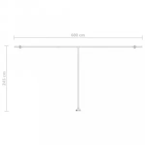 Voľne stojaca ručne zaťahovacia markíza 600x300 cm Dekorhome Bílá / modrá