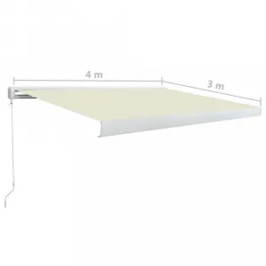 Kazetová markíza s ručným ovládaním 400x300 cm Dekorhome Bílá / modrá