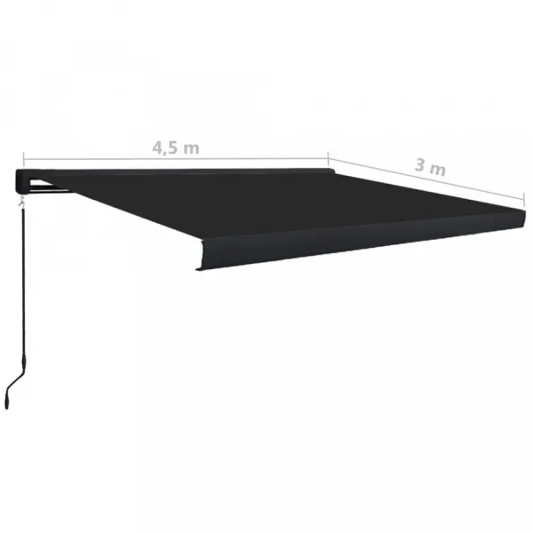 Kazetová markíza s ručným ovládaním 450x300 cm Dekorhome Bílá / modrá