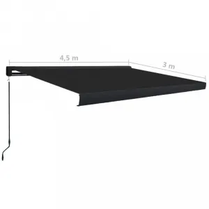 Kazetová markíza s ručným ovládaním 450x300 cm Dekorhome Bílá / modrá