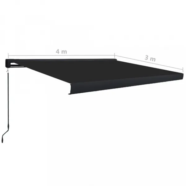 Kazetová markíza s ručným ovládaním 400x300 cm Dekorhome Bílá / modrá
