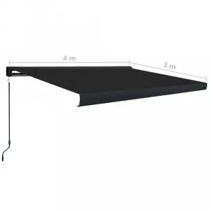 Kazetová markíza s ručným ovládaním 400x300 cm Dekorhome Bílá / modrá