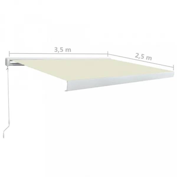 Kazetová markíza s ručným ovládaním 350x250 cm Dekorhome Bílá / modrá