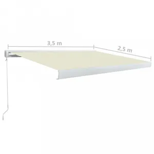 Kazetová markíza s ručným ovládaním 350x250 cm Dekorhome Bílá / modrá