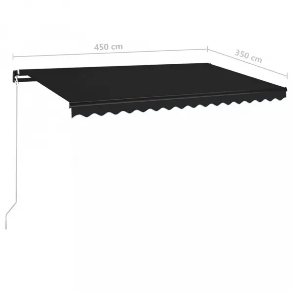 Ručne zaťahovacia markíza s LED svetlom 450x350 cm Dekorhome Bílá / modrá