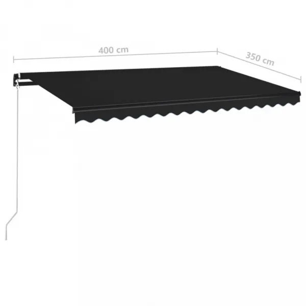 Ručne zaťahovacia markíza 400x350 cm Dekorhome Bílá / modrá