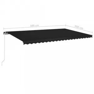 Ručne zaťahovacia markíza 500x350 cm Dekorhome Bílá / modrá