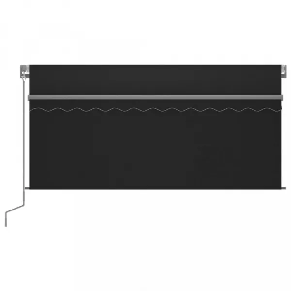 Ručne zaťahovacia markíza s roletou a LED 450x300 cm Dekorhome Bílá / modrá