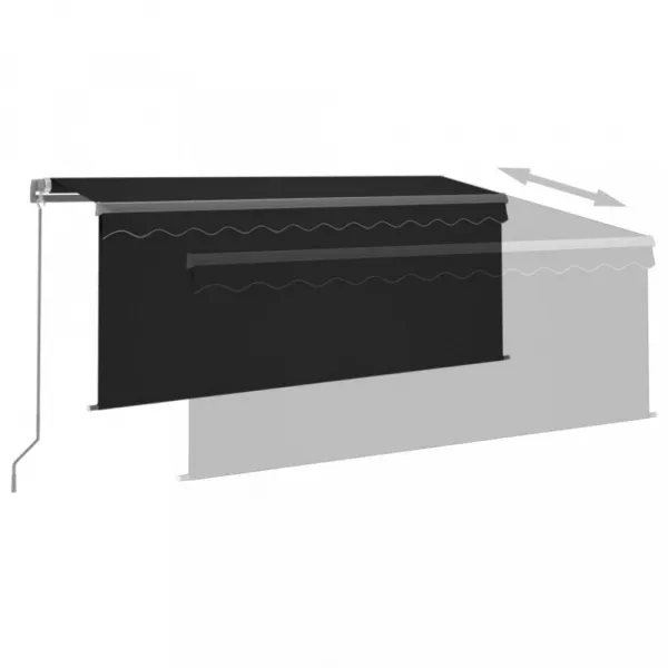 Ručne zaťahovacia markíza s roletou a LED 450x300 cm Dekorhome Bílá / modrá