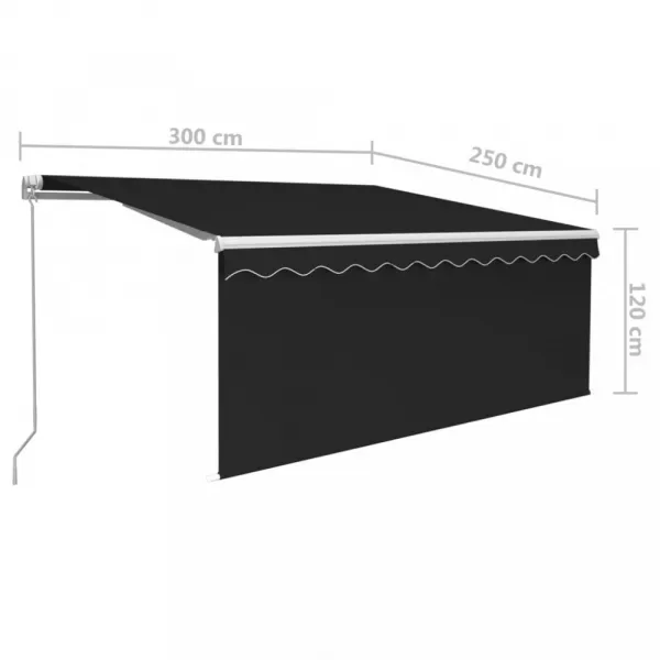 Ručne zaťahovacia markíza s roletou 300x250 cm Dekorhome Bílá / modrá