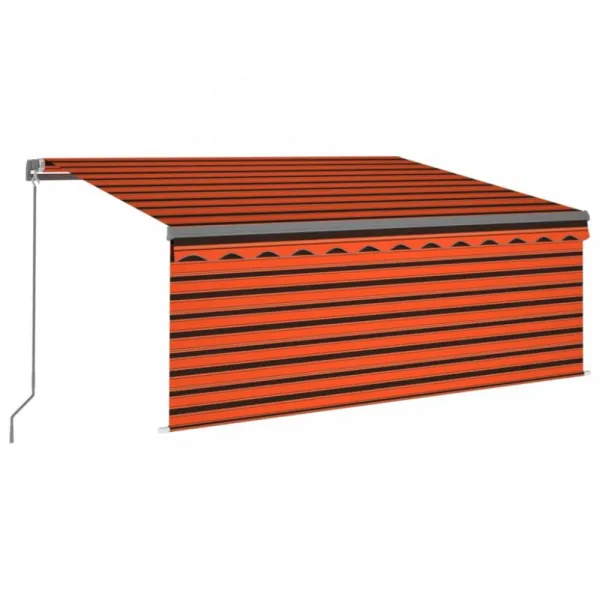 Ručne zaťahovacia markíza s roletou 400x300 cm Dekorhome Bílá / modrá