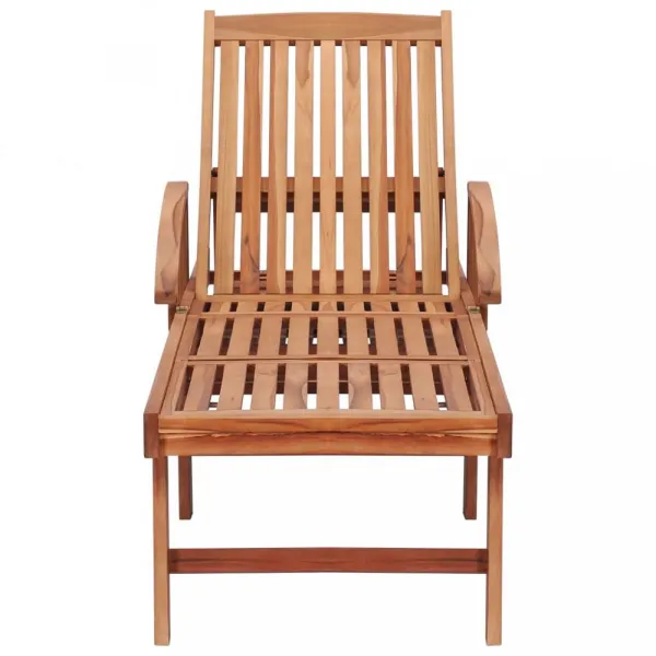 Záhradné lehátko masívny teak / látka Dekorhome Černá