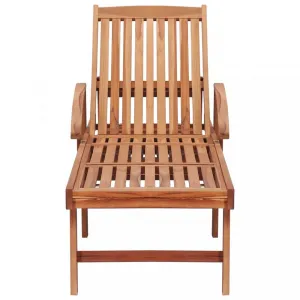 Záhradné lehátko masívny teak / látka Dekorhome Černá