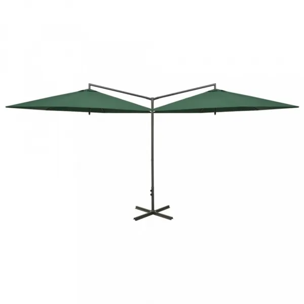 Dvojitý slnečník 600 x 290 cm Dekorhome Zelená