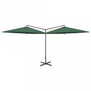 Dvojitý slnečník 600 x 290 cm Dekorhome Zelená