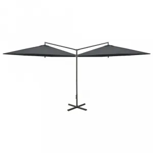 Dvojitý slnečník 600 x 290 cm Dekorhome Zelená