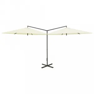 Dvojitý slnečník 600 x 290 cm Dekorhome Zelená