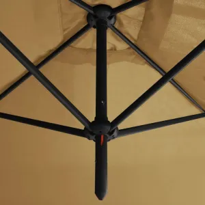 Dvojitý slnečník 600 x 290 cm Dekorhome Zelená